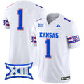 Men's Kansas Jayhawks 2024 Vapor Limited Jersey - All Stitched - White, #1 Team
