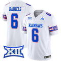Men's Kansas Jayhawks 2024 Vapor Limited Jersey - All Stitched - White, Jalon Daniels