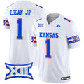 Men's Kansas Jayhawks 2024 Vapor Limited Jersey - All Stitched - White, Kenny Logan Jr.