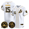Men's Lakers Kobe Bryant Patch Vapor Premier Limited Jersey - All Stitched - White Gold, Austin Reaves