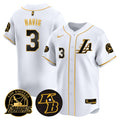 Men's Lakers Kobe Bryant Patch Vapor Premier Limited Jersey - All Stitched - White Gold, Anthony Davis