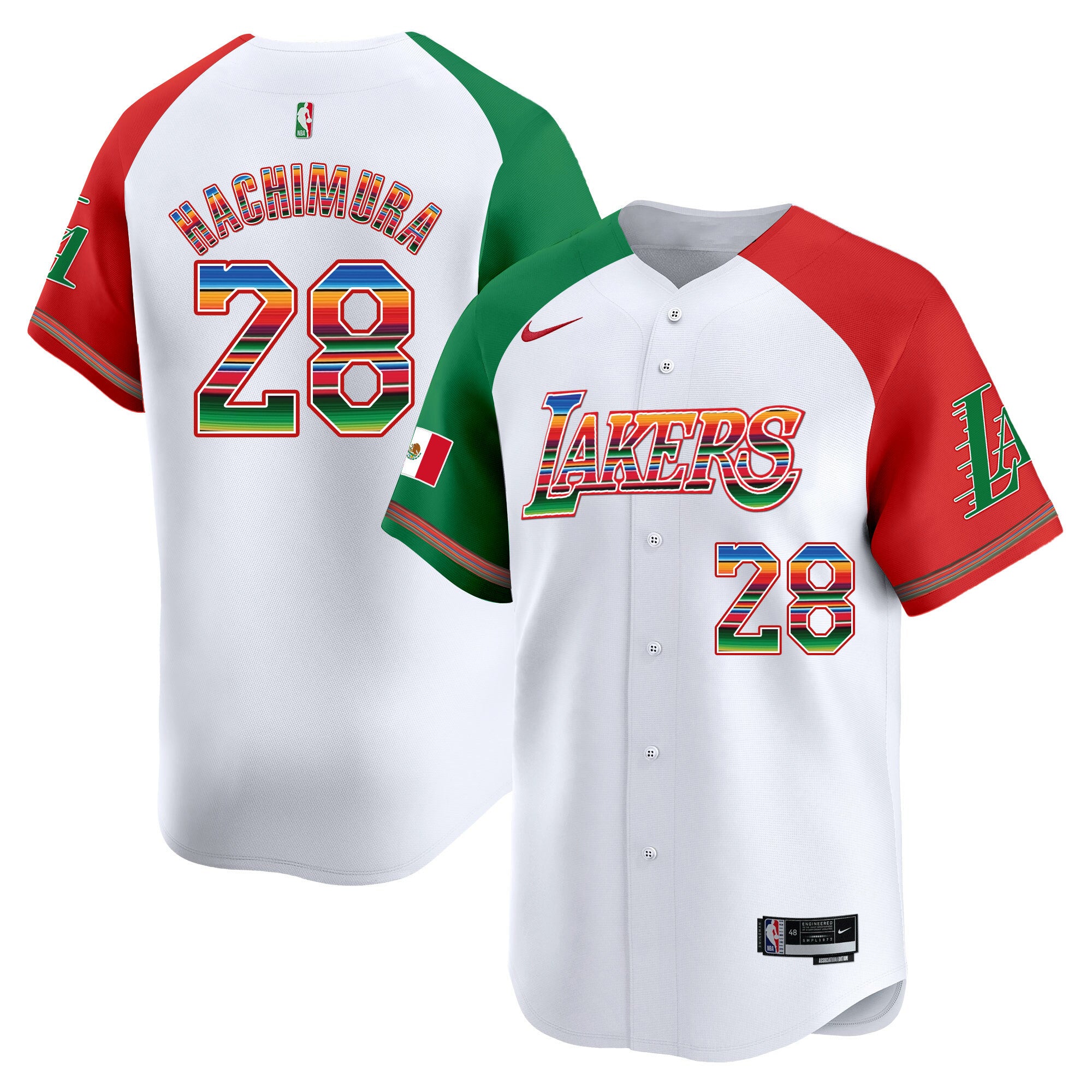 Men's Lakers Mexico Vapor Baseball Jersey - All Stitched - Alternate, Rui Hachimura