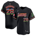 Men's Lakers Mexico Vapor Baseball Jersey - All Stitched - Black, Rui Hachimura