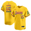 Men's Lakers Mexico Vapor Baseball Jersey - All Stitched - Gold, Austin Reaves