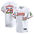 Men's Lakers Mexico Vapor Baseball Jersey - All Stitched - White, Rui Hachimura