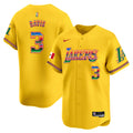 Men's Lakers Mexico Vapor Baseball Jersey - All Stitched - Gold, Anthony Davis