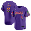 Men's Lakers Mexico Vapor Baseball Jersey - All Stitched - Purple, LeBron James