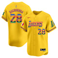 Men's Lakers Mexico Vapor Baseball Jersey - All Stitched - Gold, Rui Hachimura