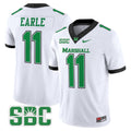 Men's Marshall Thundering Herd 2024 Vapor Limited Jersey - All stitched - White, Stone Earle