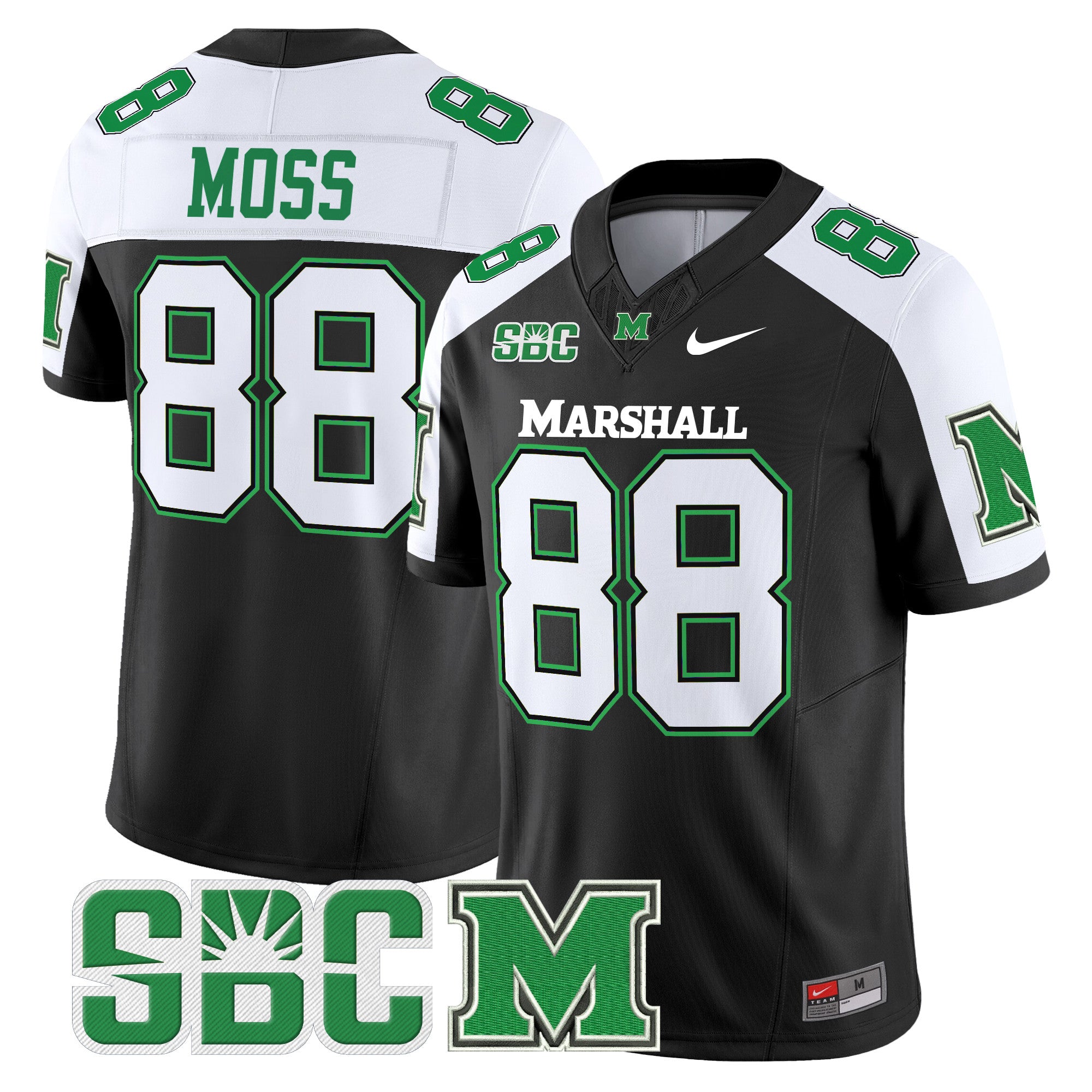 Men's Marshall Thundering Herd 2024 Vapor Limited Jersey - All stitched - Black Alternate, Randy Moss