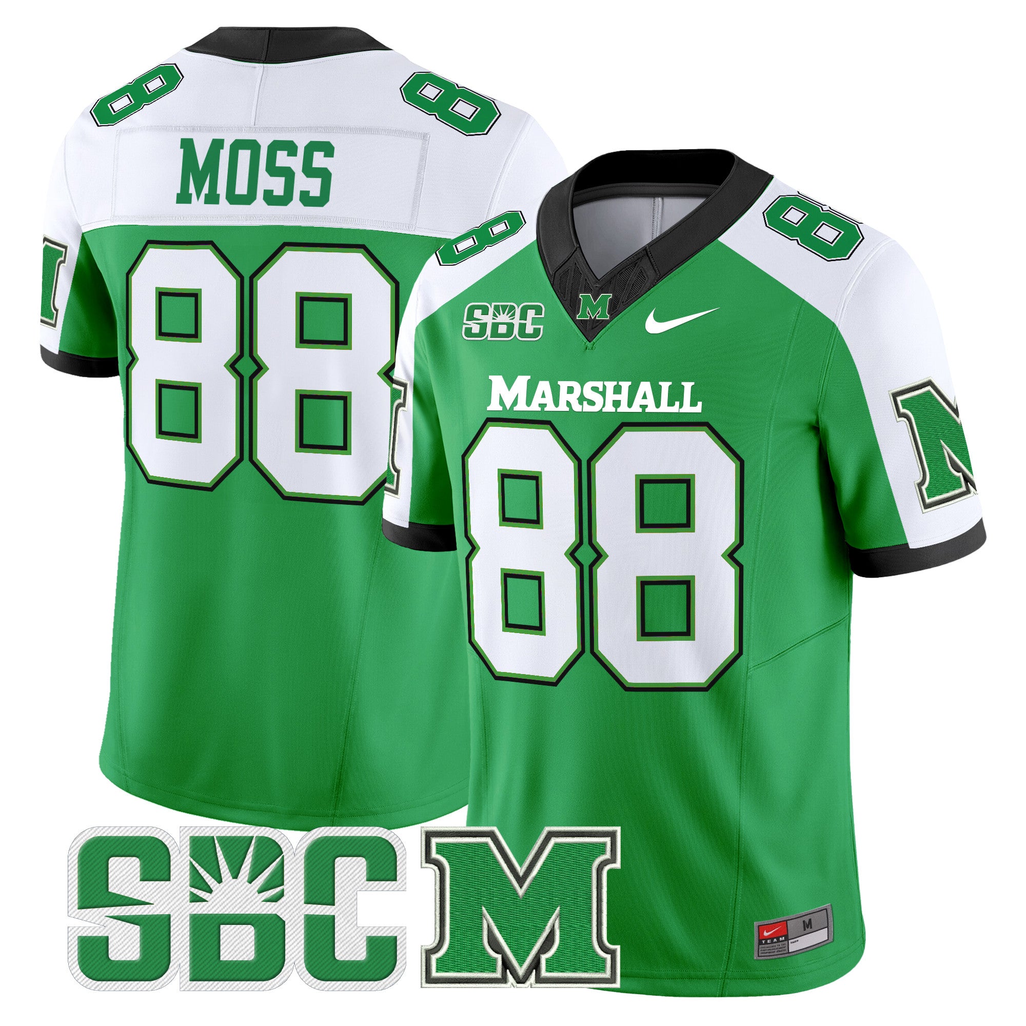 Men's Marshall Thundering Herd 2024 Vapor Limited Jersey - All stitched - Green Alternate, Randy Moss