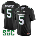 Men's Marshall Thundering Herd 2024 Vapor Limited Jersey - All stitched - Black, A.J. Turner