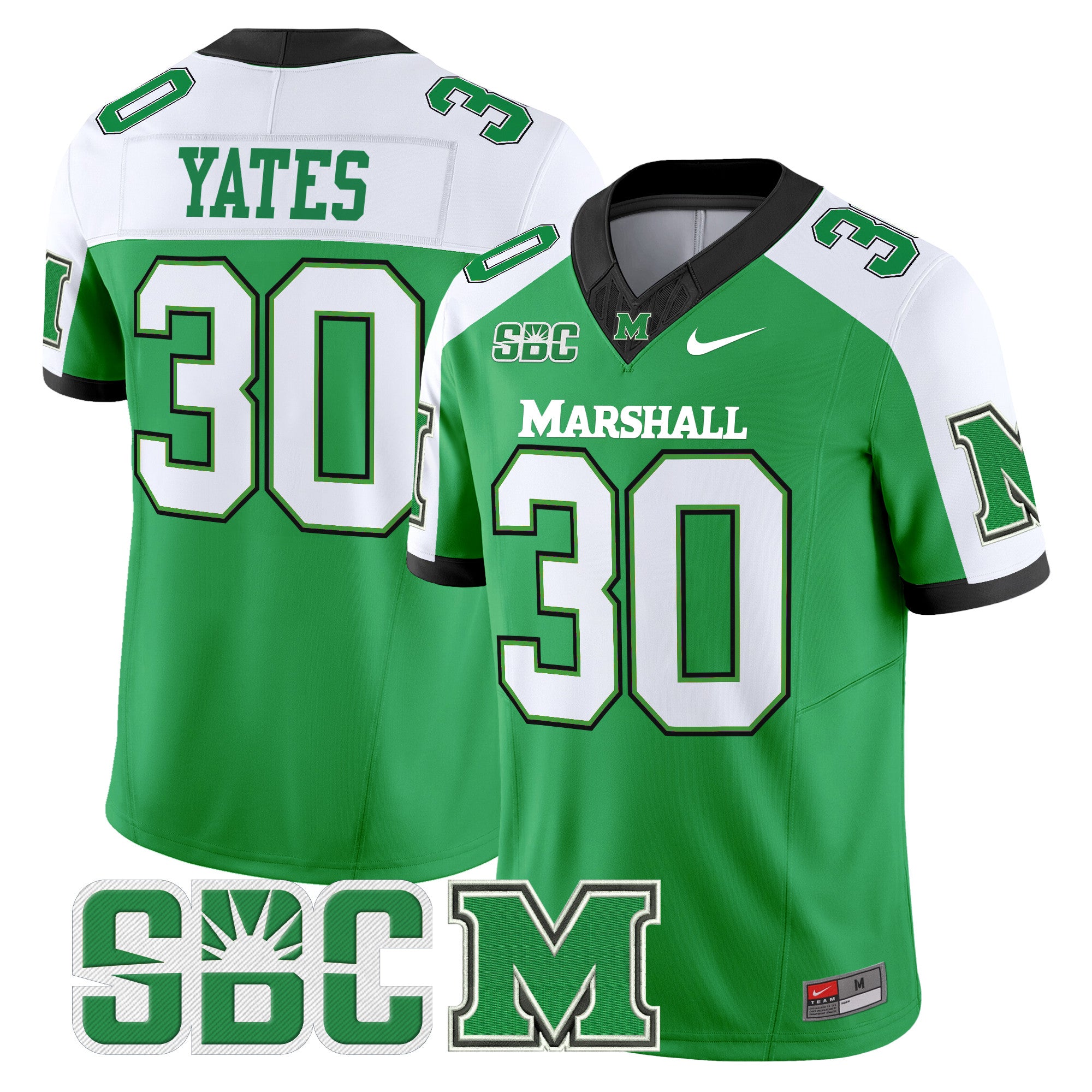 Men's Marshall Thundering Herd 2024 Vapor Limited Jersey - All stitched - Green Alternate, Jaden Yates