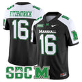 Men's Marshall Thundering Herd 2024 Vapor Limited Jersey - All stitched - Black Alternate, Christian Fitzpatrick