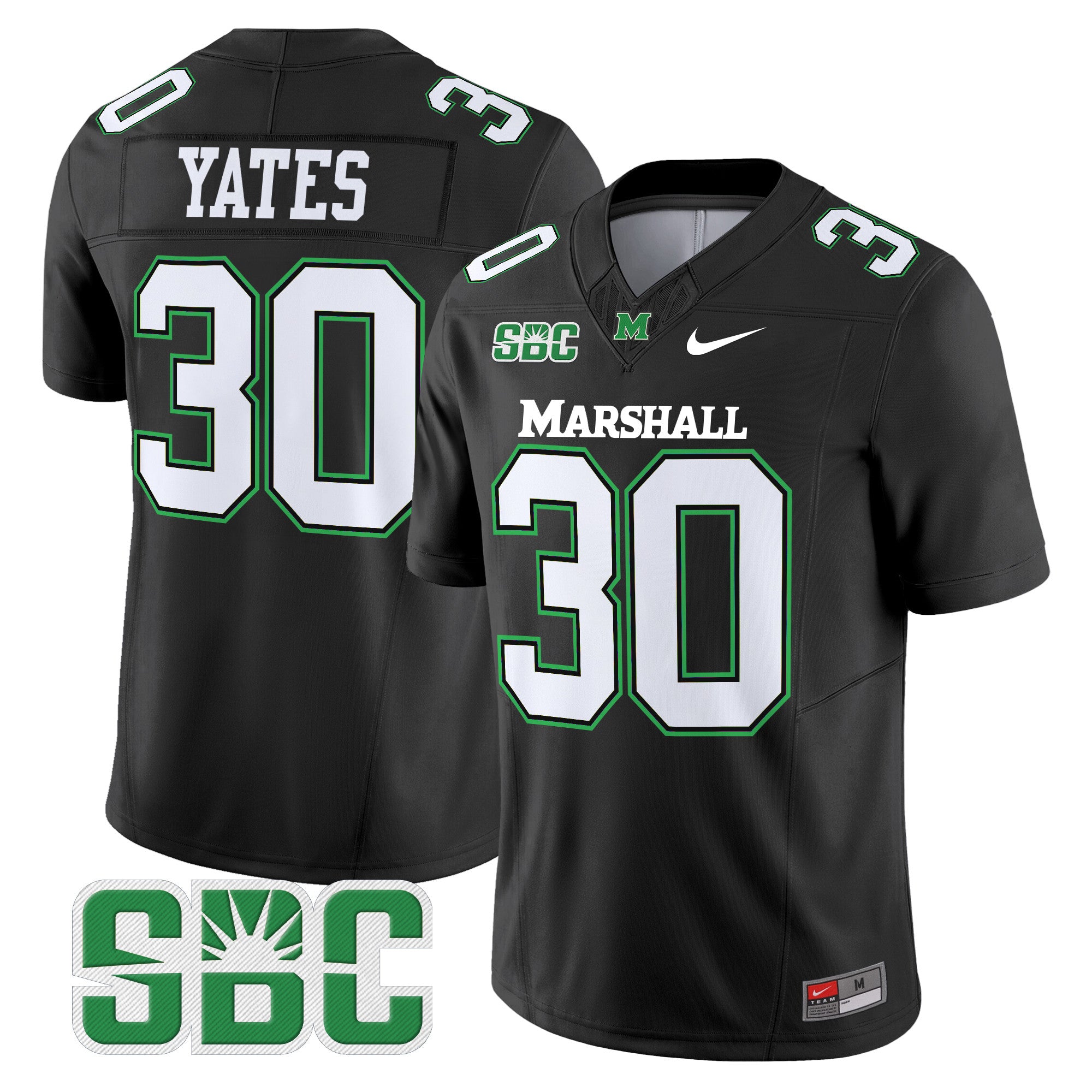 Men's Marshall Thundering Herd 2024 Vapor Limited Jersey - All stitched - Black, Jaden Yates