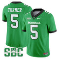 Men's Marshall Thundering Herd 2024 Vapor Limited Jersey - All stitched - Kelly Green, A.J. Turner