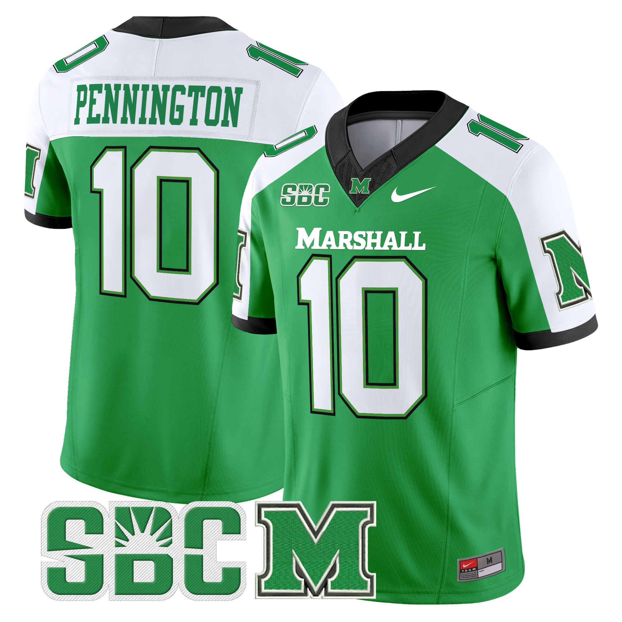Men's Marshall Thundering Herd 2024 Vapor Limited Jersey - All stitched - Green Alternate, Chad Pennington