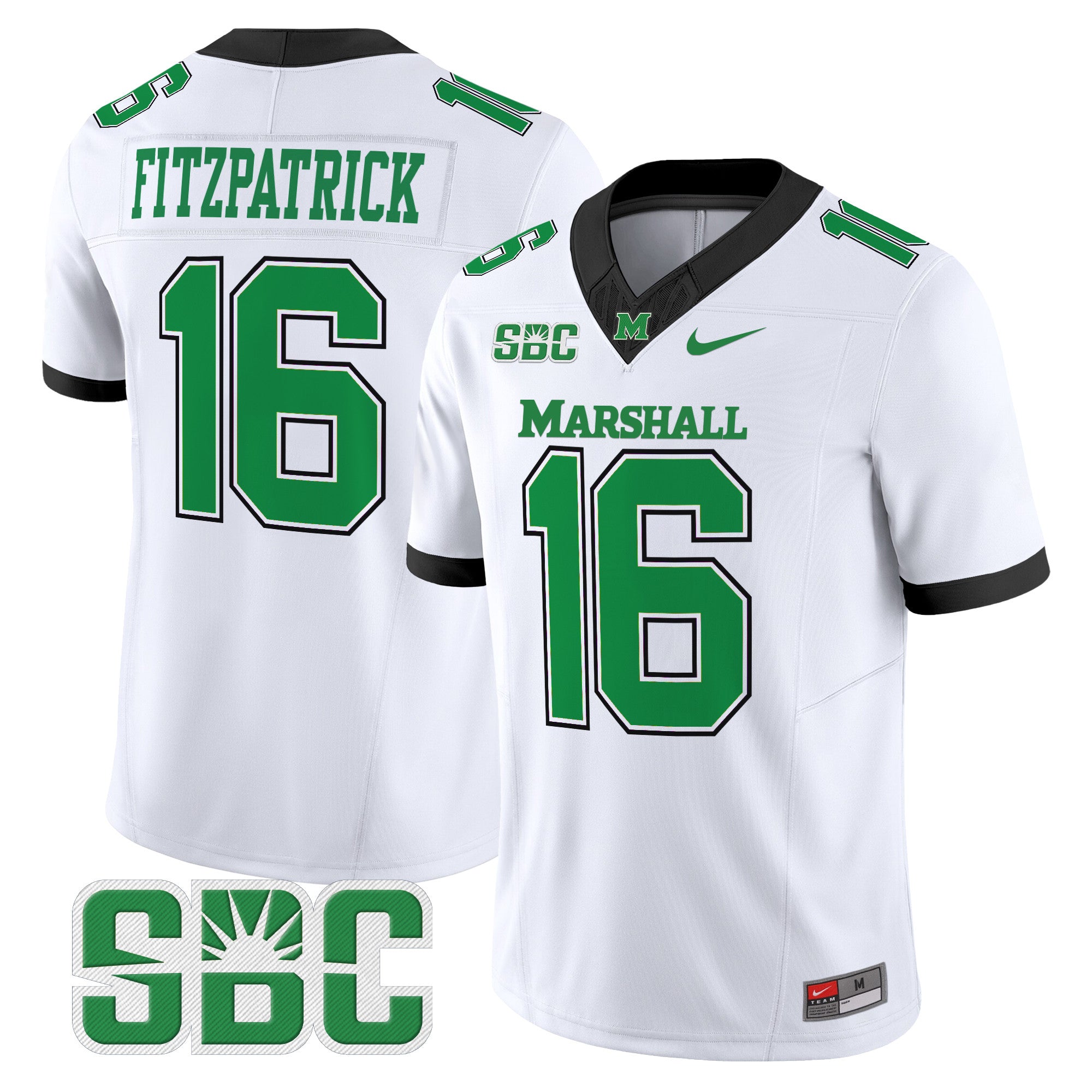 Men's Marshall Thundering Herd 2024 Vapor Limited Jersey - All stitched - White, Christian Fitzpatrick