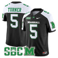 Men's Marshall Thundering Herd 2024 Vapor Limited Jersey - All stitched - Black Alternate, A.J. Turner