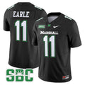 Men's Marshall Thundering Herd 2024 Vapor Limited Jersey - All stitched - Black, Stone Earle