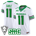 Men's Marshall Thundering Herd 2025 Vapor Limited Jersey - All stitched - White, Stone Earle