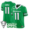 Men's Marshall Thundering Herd 2025 Vapor Limited Jersey - All stitched - Kelly Green, Stone Earle