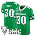 Men's Marshall Thundering Herd 2025 Vapor Limited Jersey - All stitched - Kelly Green, Jaden Yates