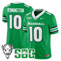 Men's Marshall Thundering Herd 2025 Vapor Limited Jersey - All stitched - Kelly Green, Chad Pennington