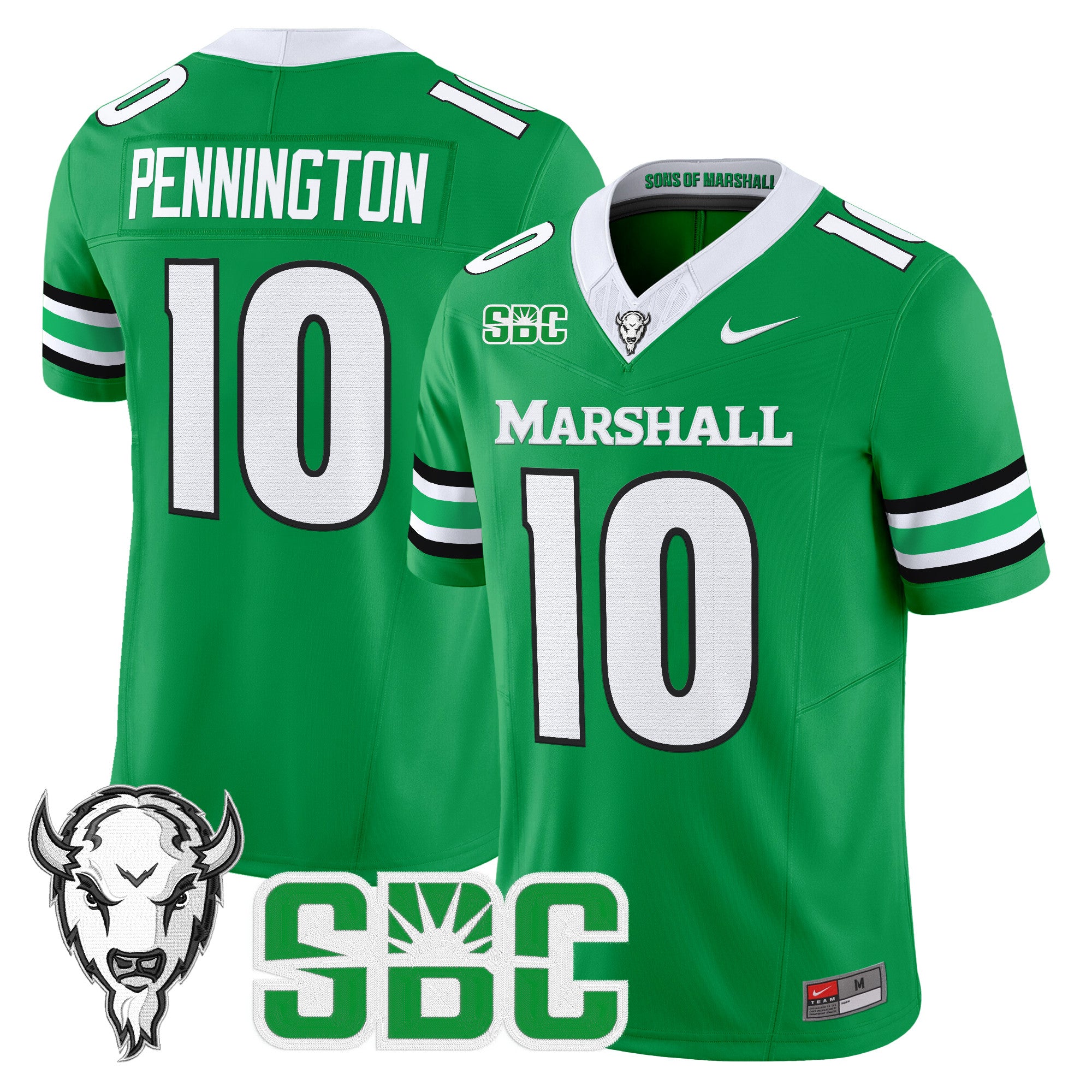 Men's Marshall Thundering Herd 2025 Vapor Limited Jersey - All stitched - Kelly Green, Chad Pennington