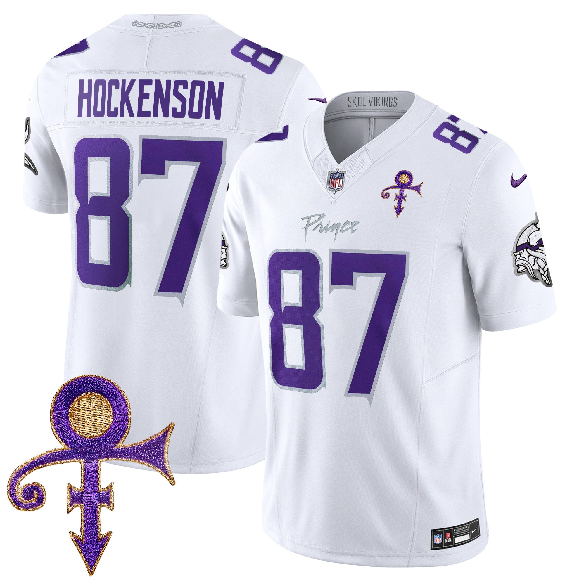 Men's Minnesota Vikings 2024 Prince Vapor Limited Jersey - All Stitched - White Limited, T.J. Hockenson