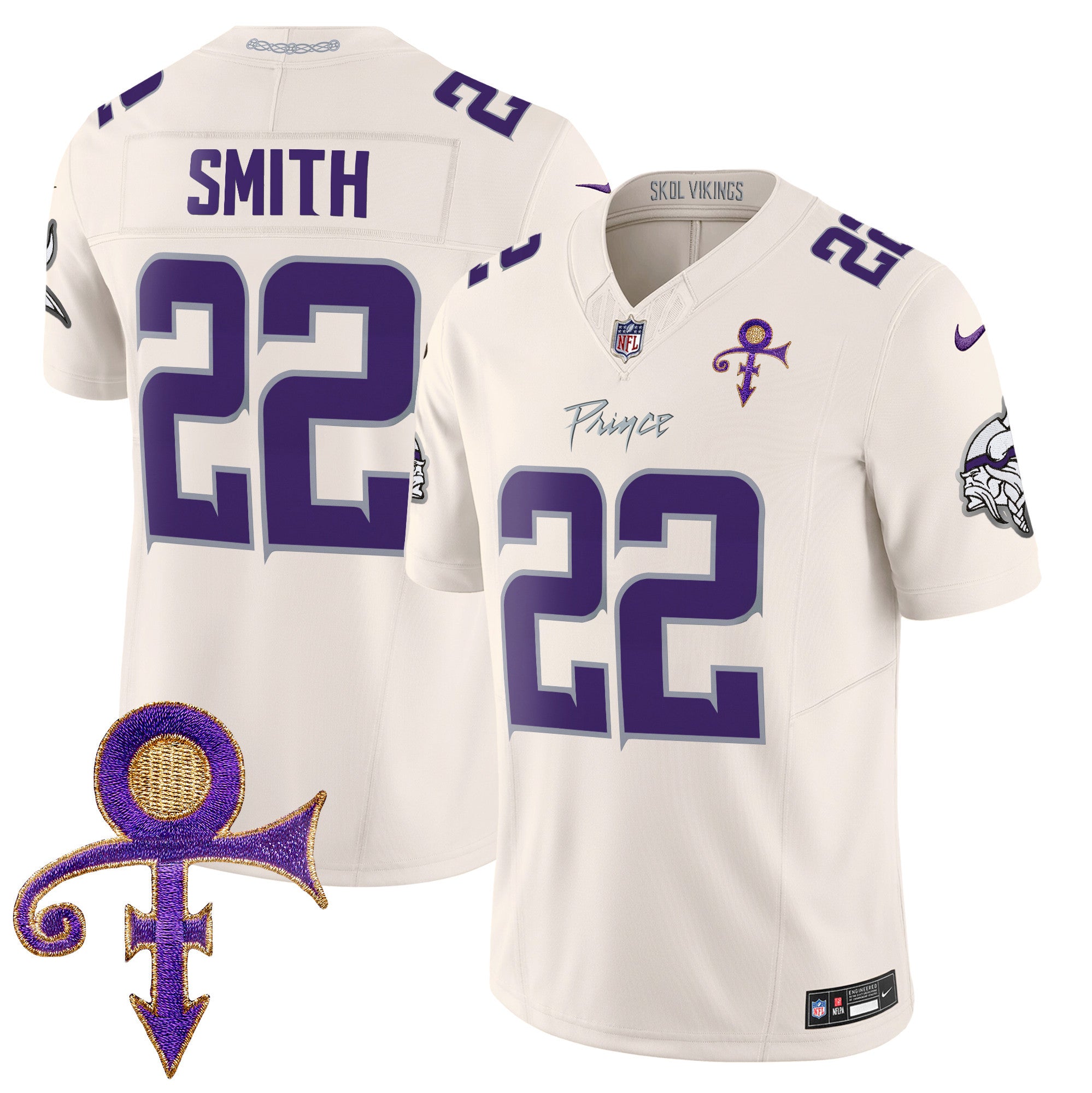Men's Minnesota Vikings 2024 Prince Vapor Limited Jersey - All Stitched - Cream, Harrison Smith