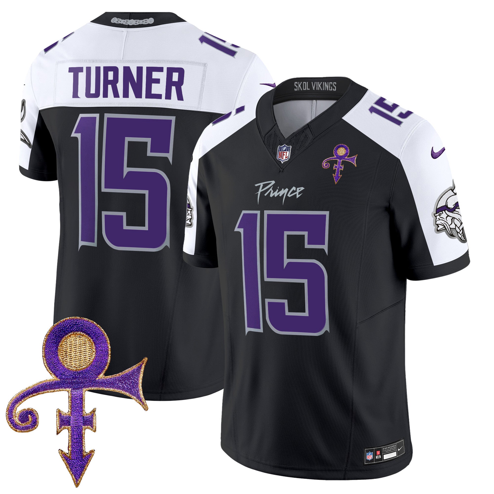 Men's Minnesota Vikings 2024 Prince Vapor Limited Jersey - All Stitched - Black Alternate, Dallas Turner