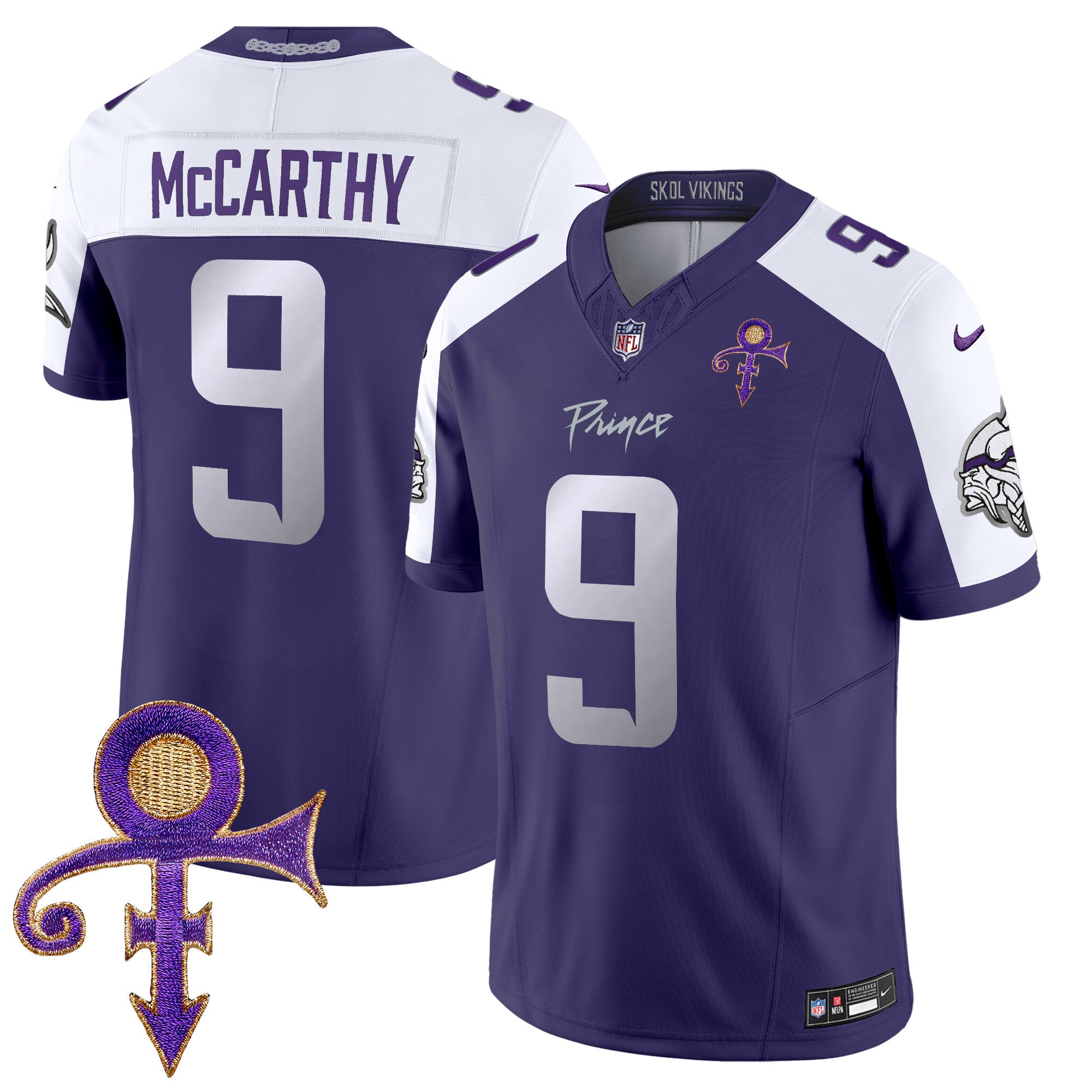Men's Minnesota Vikings 2024 Prince Vapor Limited Jersey - All Stitched - Purple Alternate, J.J. McCarthy