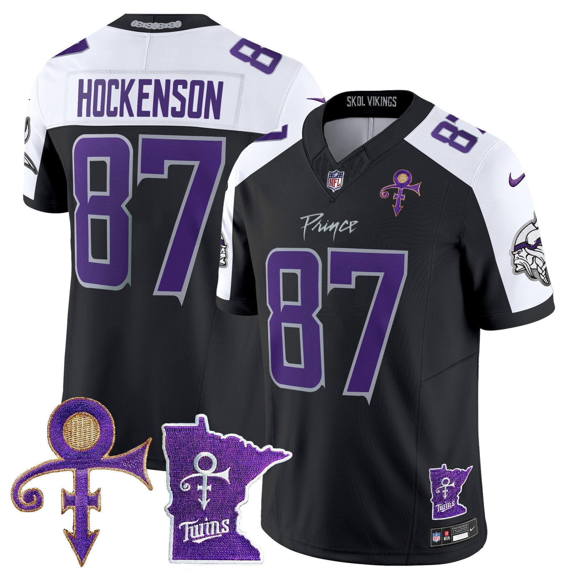 Men's Minnesota Vikings 2024 Prince Vapor Limited Jersey V2 - All Stitched - Black Alternate, T.J. Hockenson