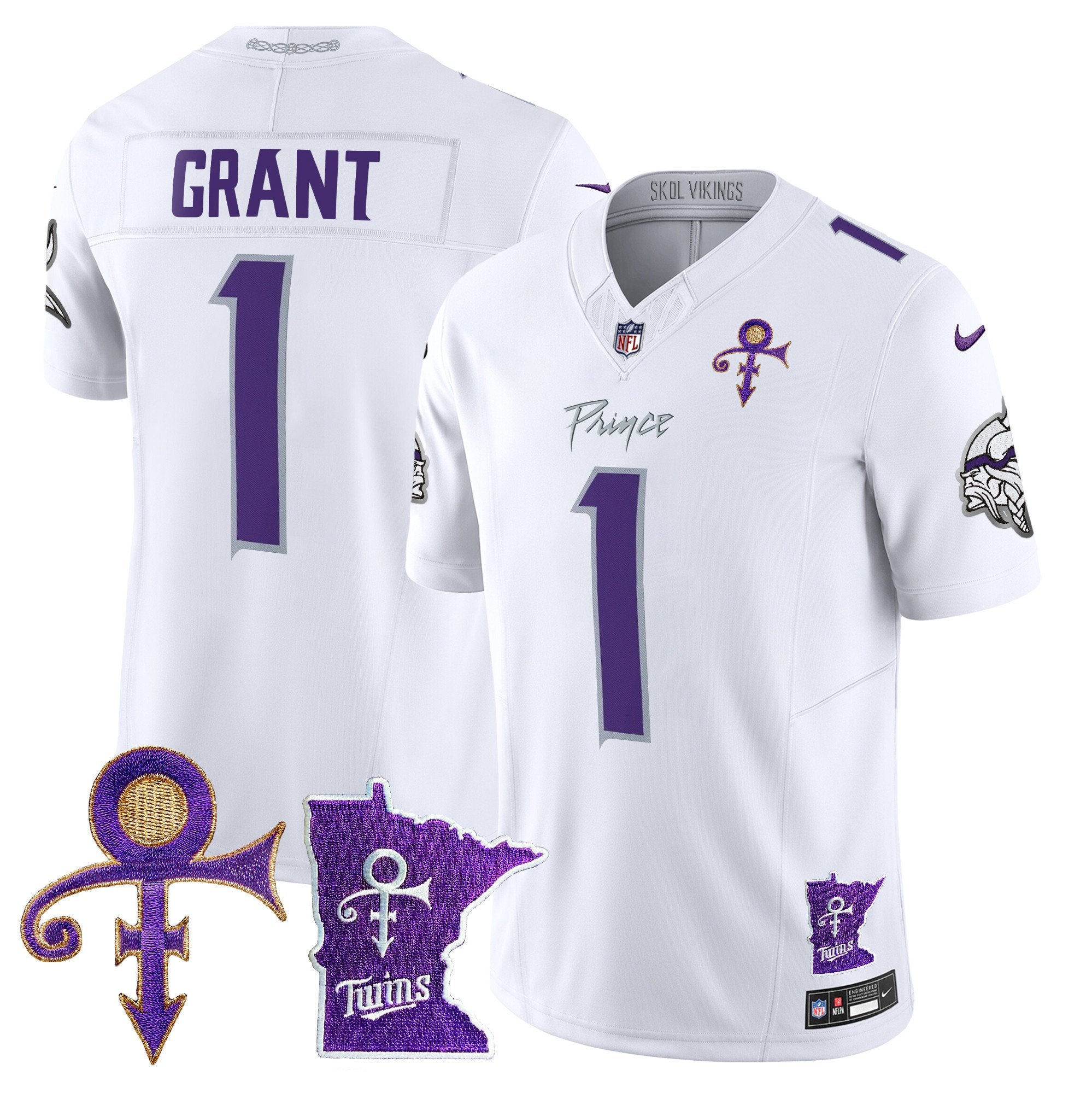 Men's Minnesota Vikings 2024 Prince Vapor Limited Jersey V2 - All Stitched - White Limited, Bud Grant