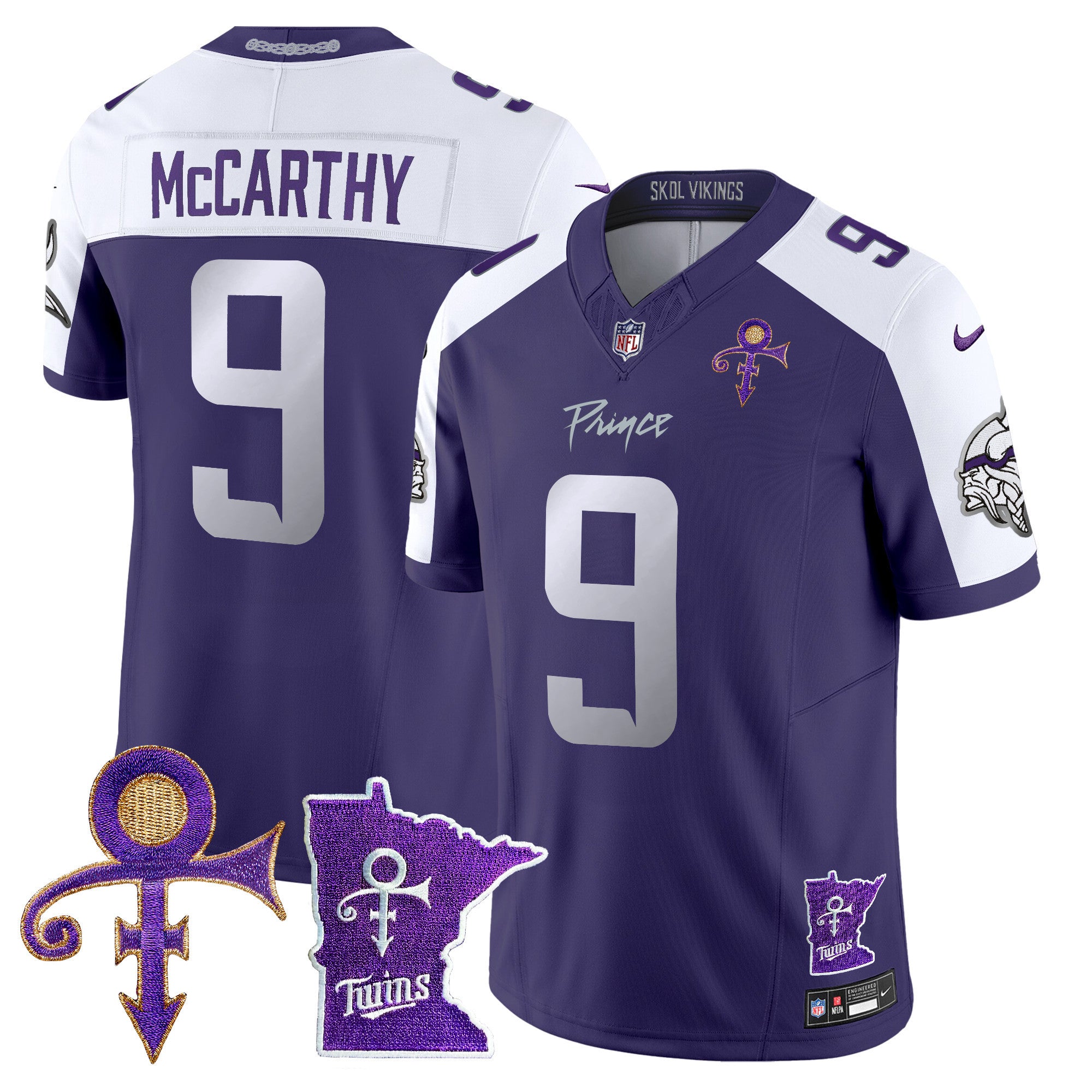 Men's Minnesota Vikings 2024 Prince Vapor Limited Jersey V2 - All Stitched - Purple Alternate, J.J. McCarthy