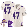 Men's Minnesota Vikings 2024 Prince Vapor Limited Jersey V2 - All Stitched - Cream, Donald Trump