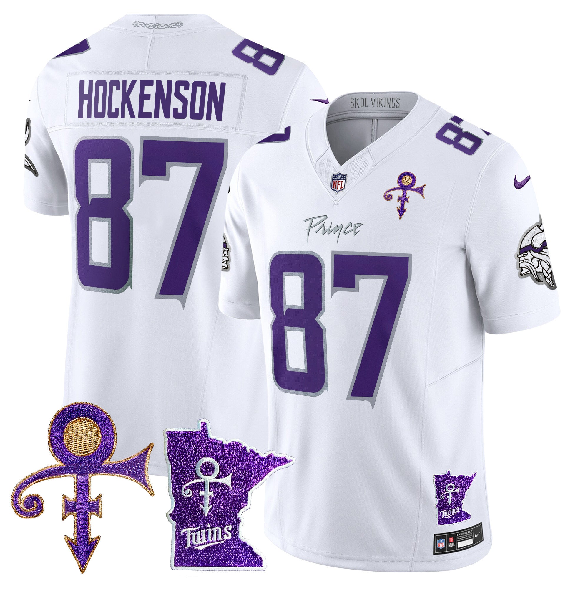 Men's Minnesota Vikings 2024 Prince Vapor Limited Jersey V2 - All Stitched - White Limited, T.J. Hockenson