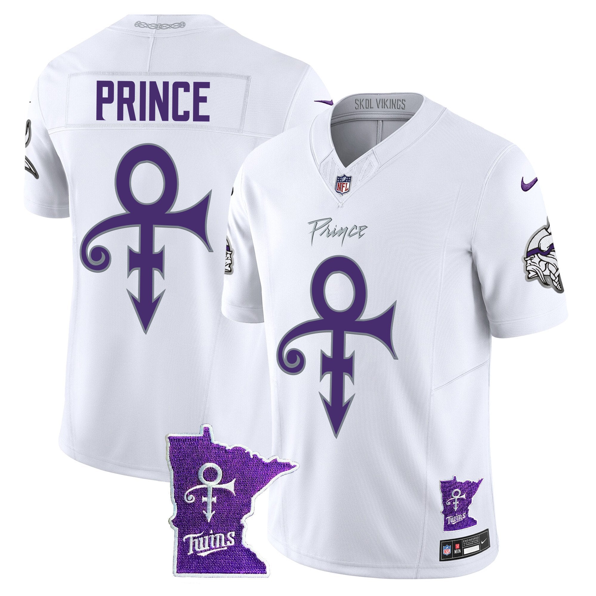 Men's Minnesota Vikings 2024 Prince Vapor Limited Jersey V2 - All Stitched - White Limited, Prince