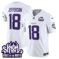 Men's Minnesota Vikings 2024 Winter Warrior Skol Patch Vapor Limited Jersey - All Stitched - White Limited, Justin Jefferson