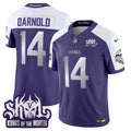 Men's Minnesota Vikings 2024 Winter Warrior Skol Patch Vapor Limited Jersey - All Stitched - Purple Alternate, Sam Darnold