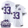 Men's Minnesota Vikings 2024 Winter Warrior Skol Patch Vapor Limited Jersey - All Stitched - White, Aaron Jones