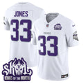 Men's Minnesota Vikings 2024 Winter Warrior Skol Patch Vapor Limited Jersey - All Stitched - White Limited, Aaron Jones