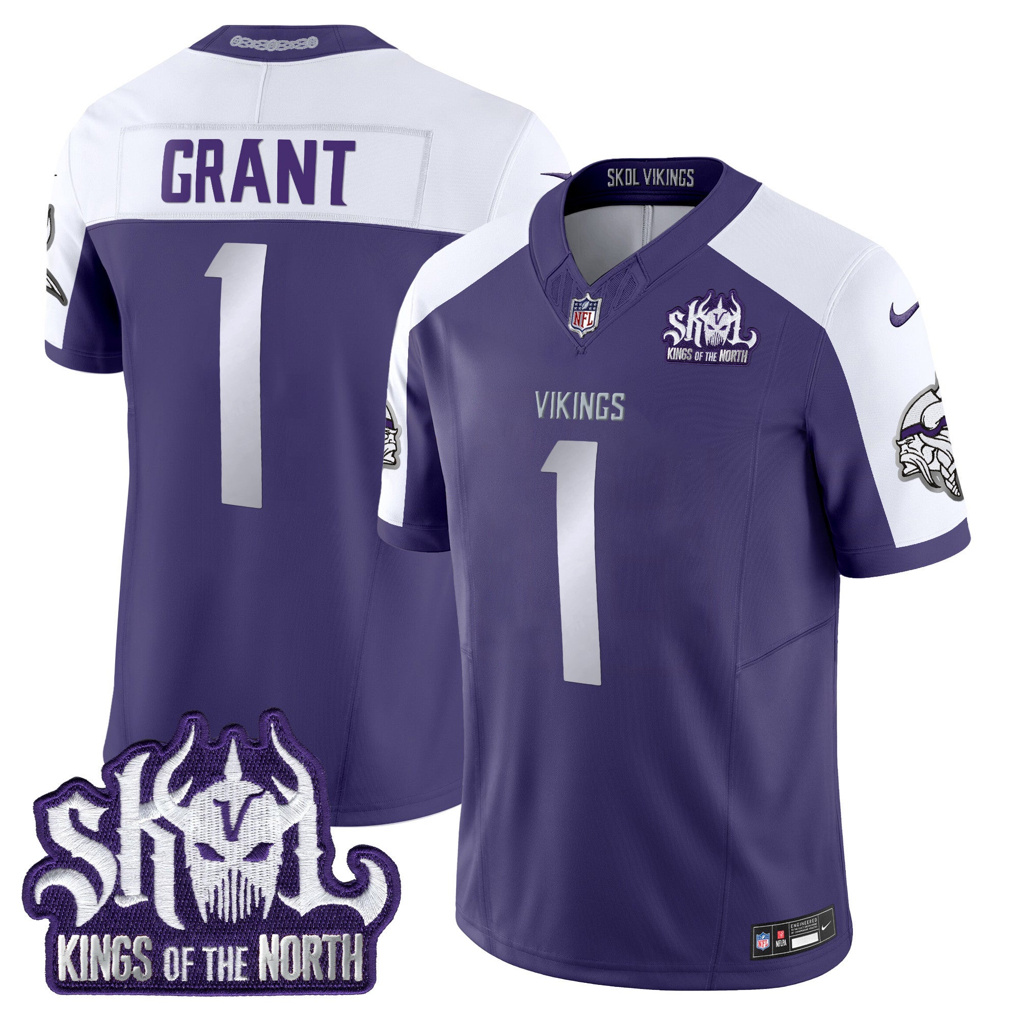 Men's Minnesota Vikings 2024 Winter Warrior Skol Patch Vapor Limited Jersey - All Stitched - Purple Alternate, Bud Grant
