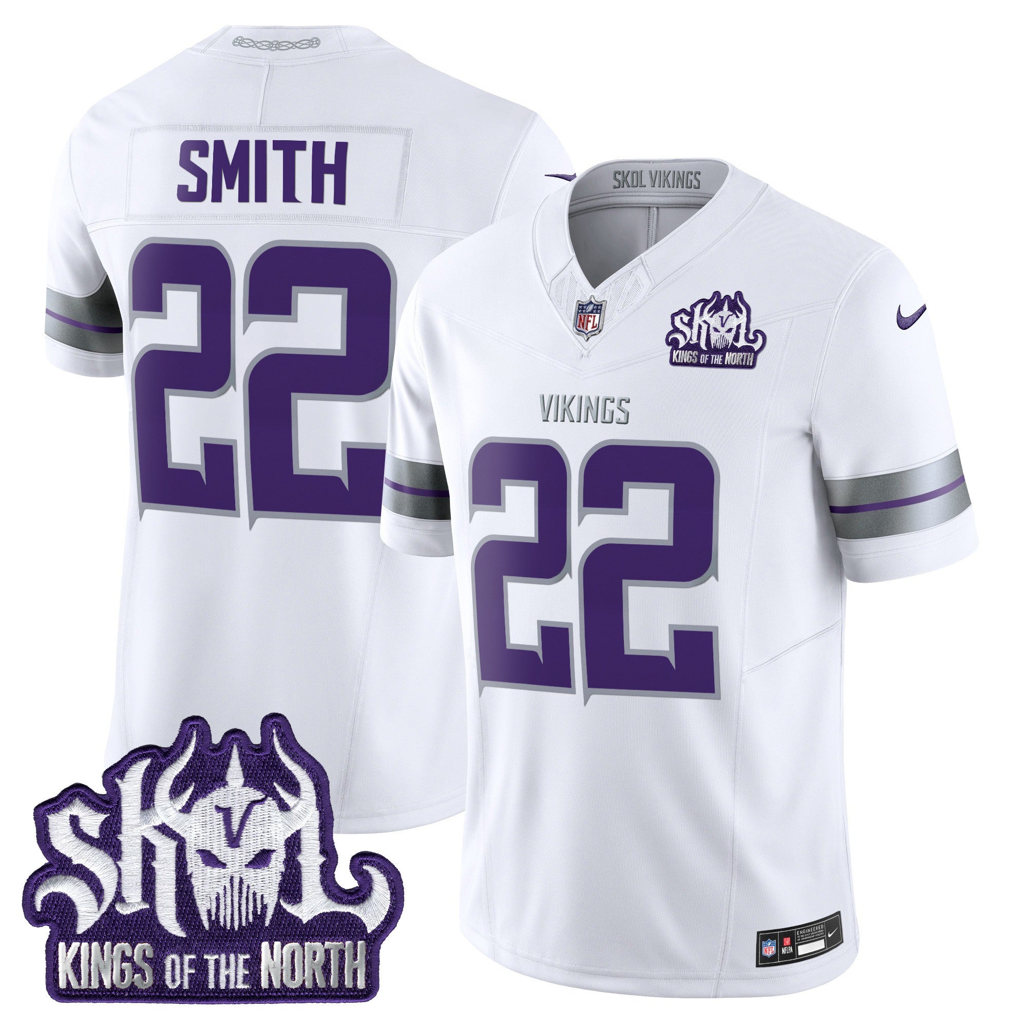 Men's Minnesota Vikings 2024 Winter Warrior Skol Patch Vapor Limited Jersey - All Stitched - White, Harrison Smith