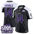 Men's Minnesota Vikings 2024 Winter Warrior Skol Patch Vapor Limited Jersey - All Stitched - Black Alternate, Sam Darnold