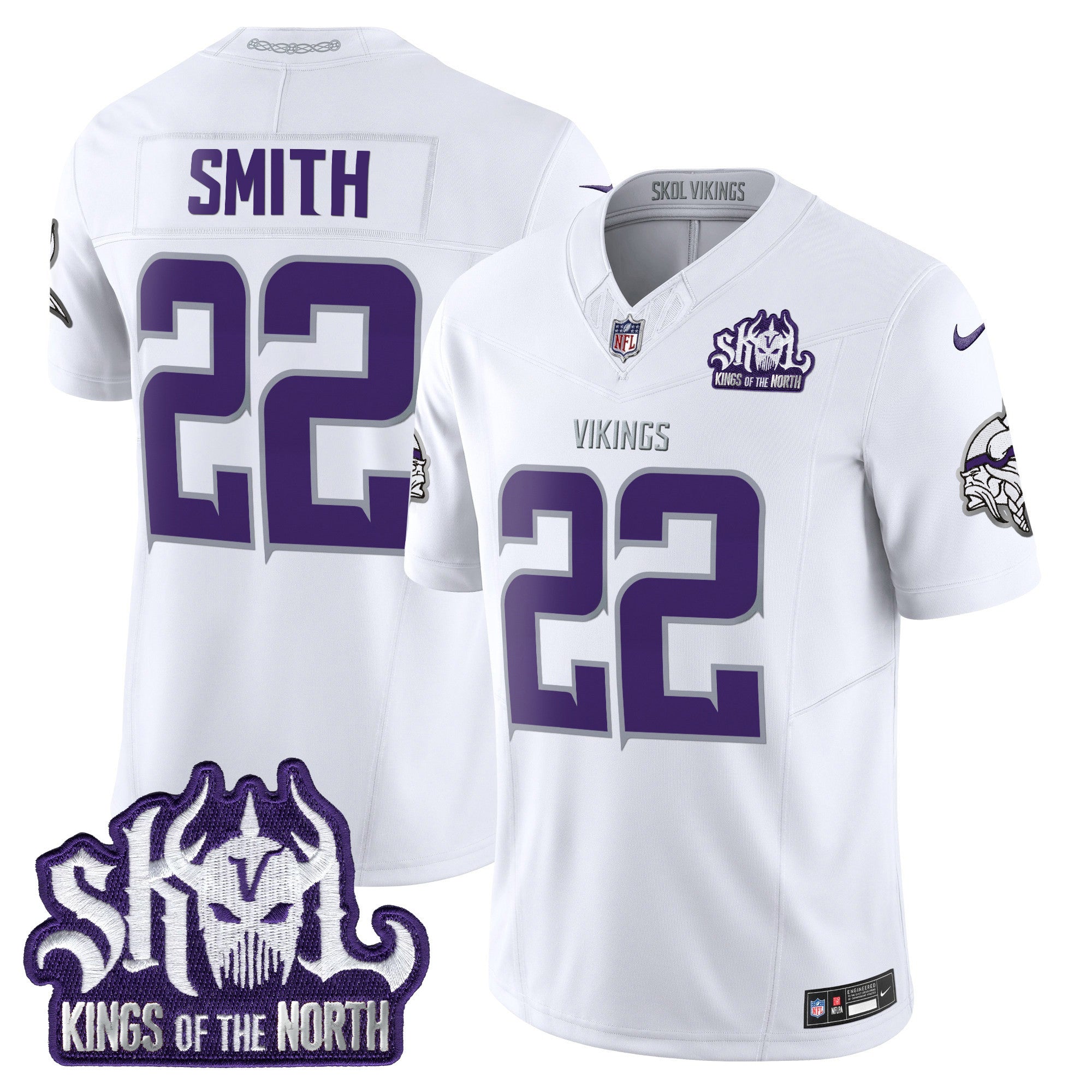 Men's Minnesota Vikings 2024 Winter Warrior Skol Patch Vapor Limited Jersey - All Stitched - White Limited, Harrison Smith