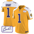 Men's Minnesota Vikings Bud Grant Patch Classic Limited Jersey V3 - All Stitched - Gold Alternate, Bud Grant