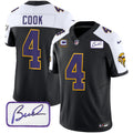 Men's Minnesota Vikings Bud Grant Patch Classic Limited Jersey V3 - All Stitched - Black Alternate, Dalvin Cook