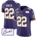 Men's Minnesota Vikings Bud Grant Patch Classic Limited Jersey V6 - All Stitched - Purple, Harrison Smith